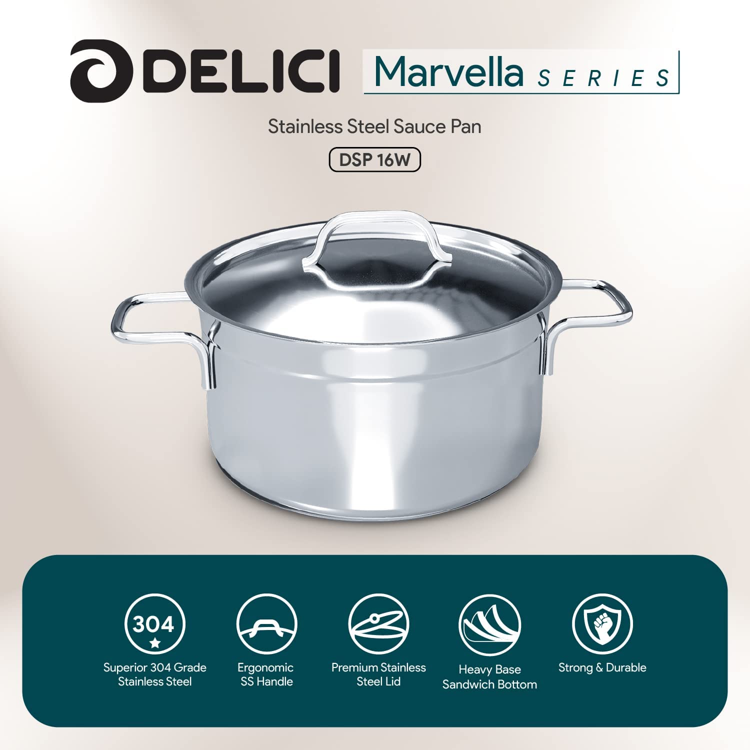 DELICI DSP 16W SS SAUCE PAN 16CM