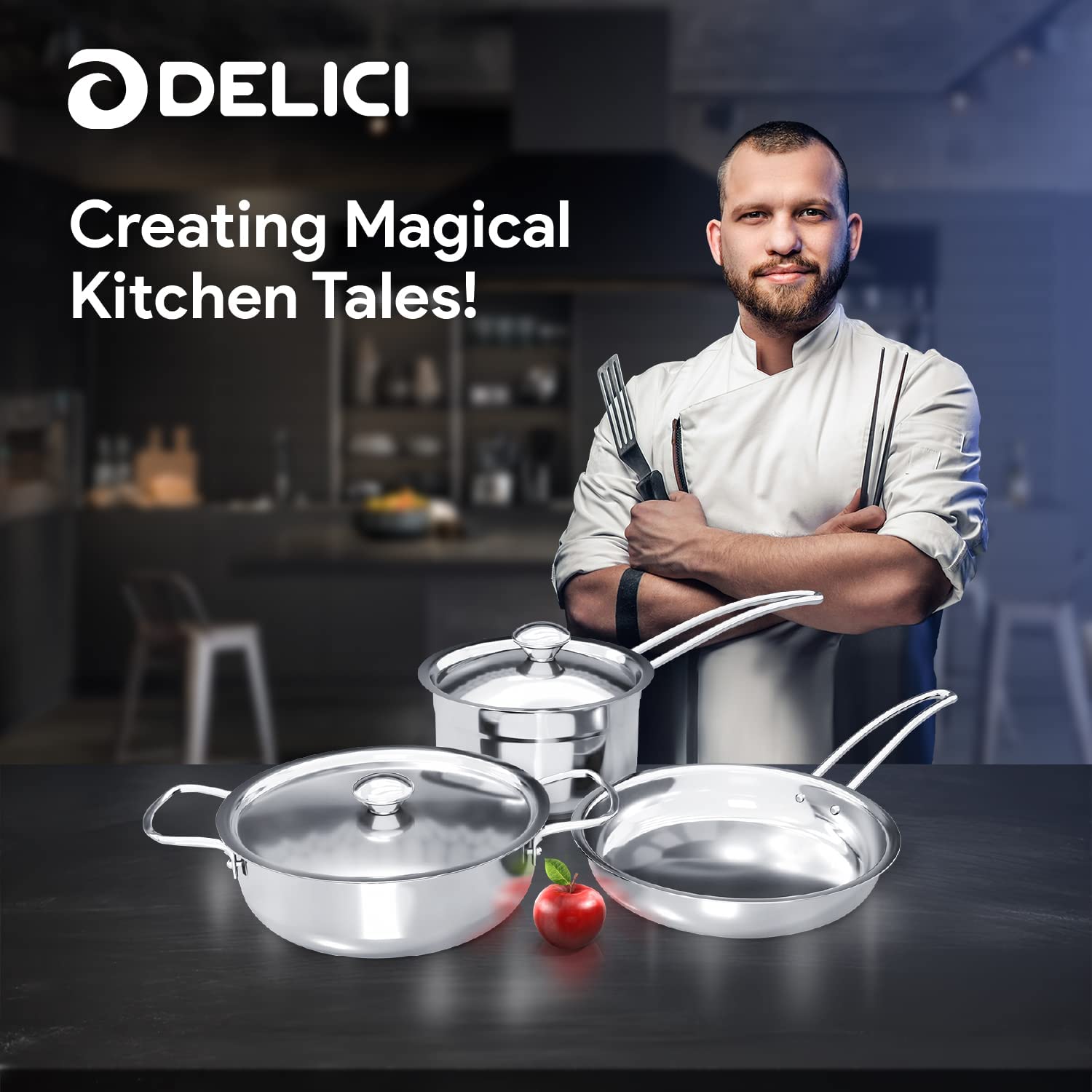 DELICI DSK 5W SS COOKWARE SET 5PCS