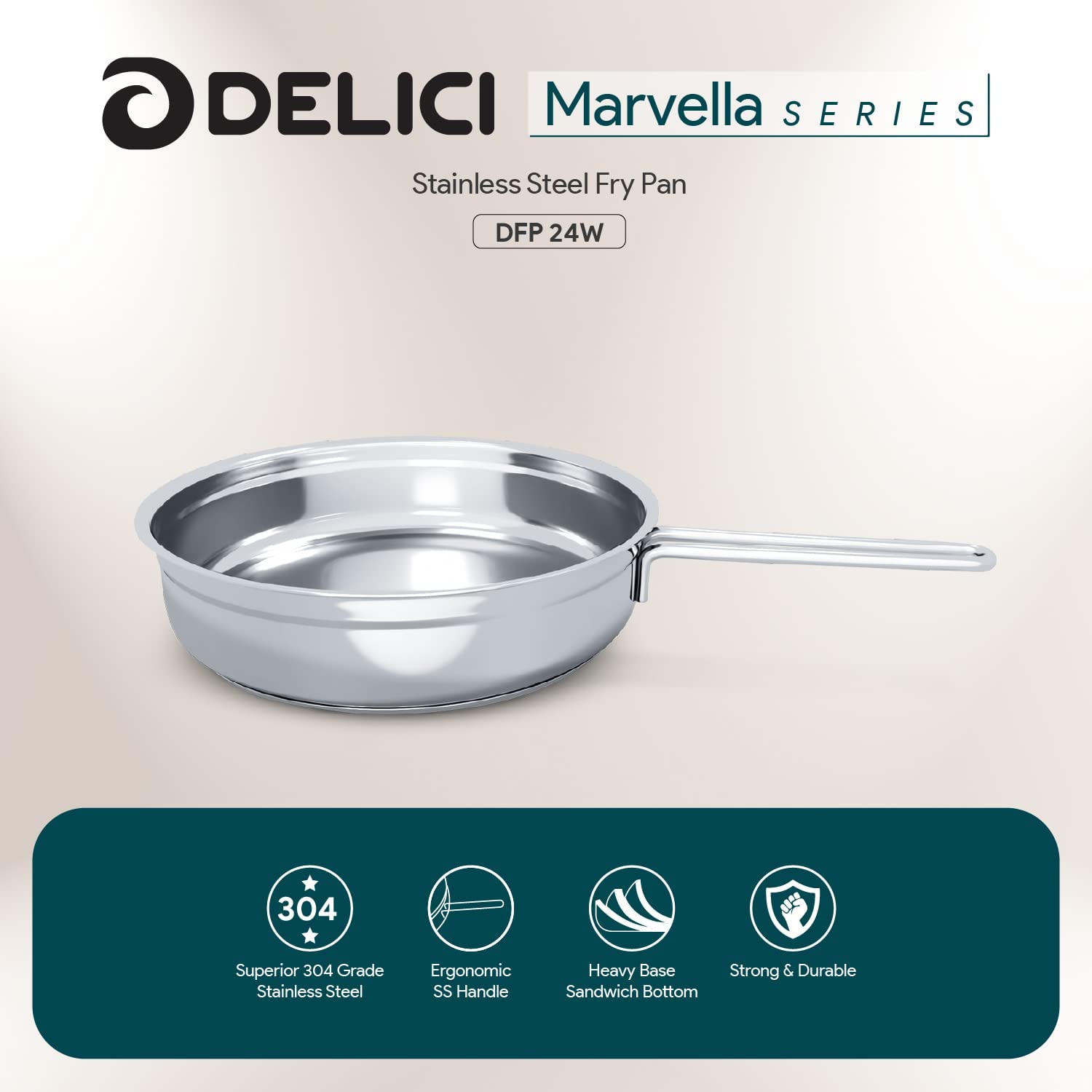 DELICI DFP 24W SS FRYPAN 24CM