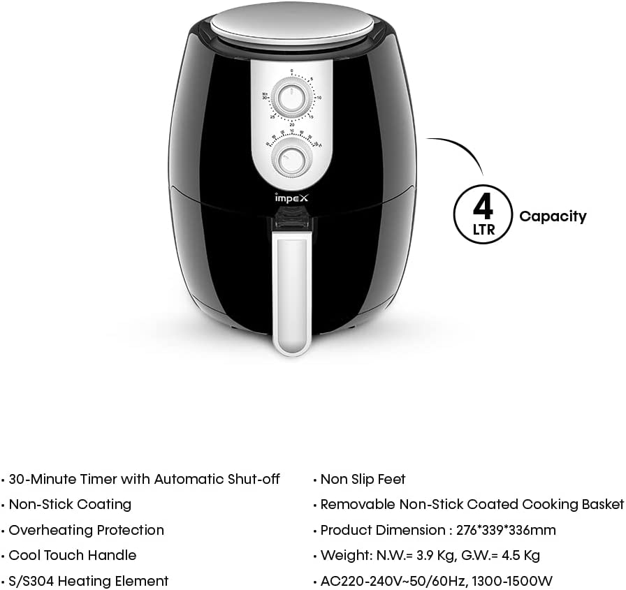 Impex AF 4305 , 4 Ltr Mechanical Air Fryer