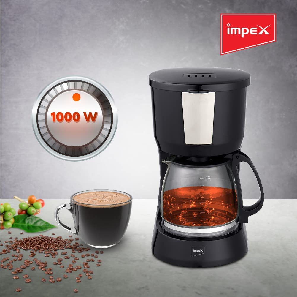 Impex CM 1915 1.5 Liter Drip Coffee Maker, Black