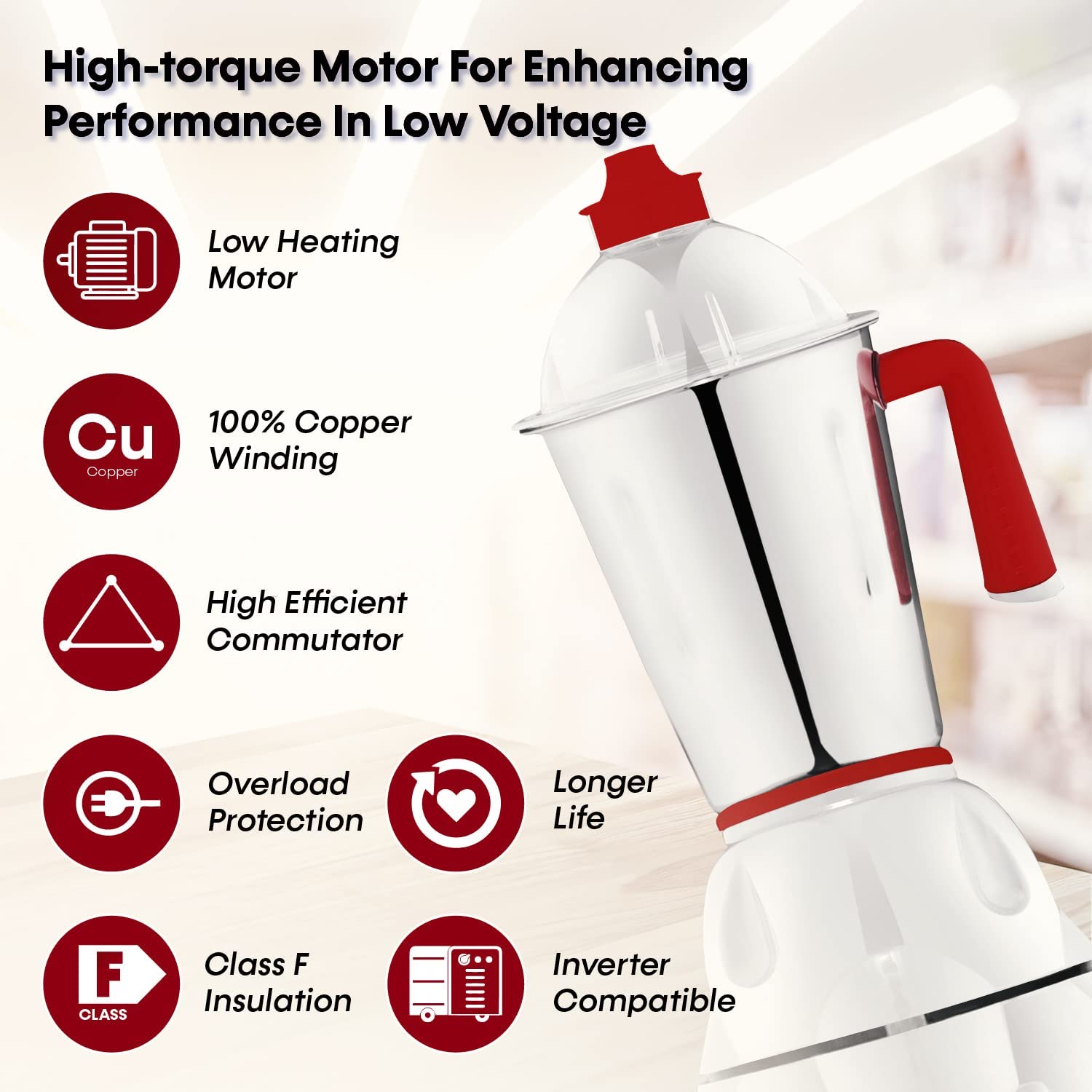 Impex BL 320C 750 Watts 3 in 1 Mixer Grinder, Assorted Color