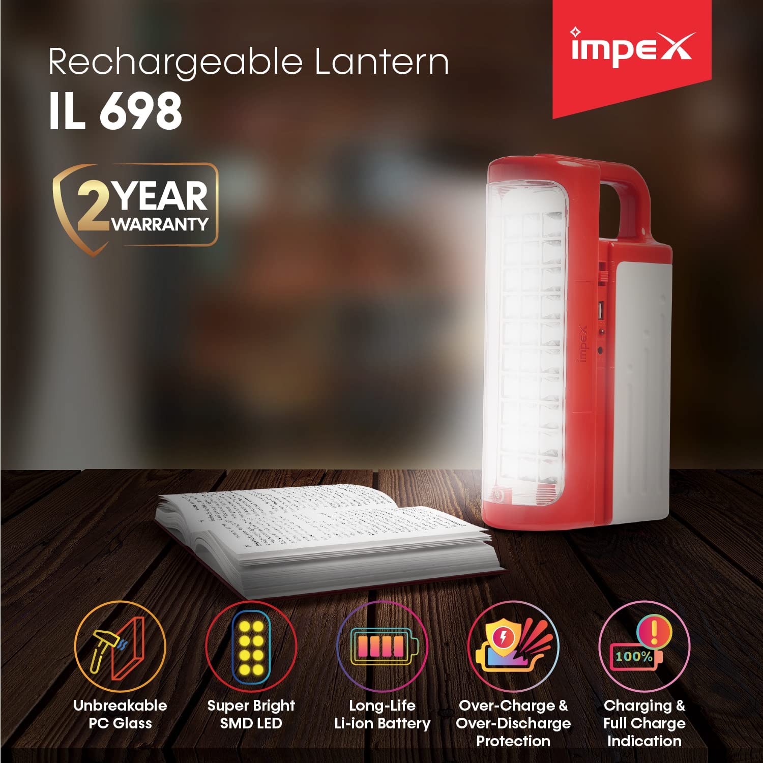 Impex IL 698 Rechargeable Lantern
