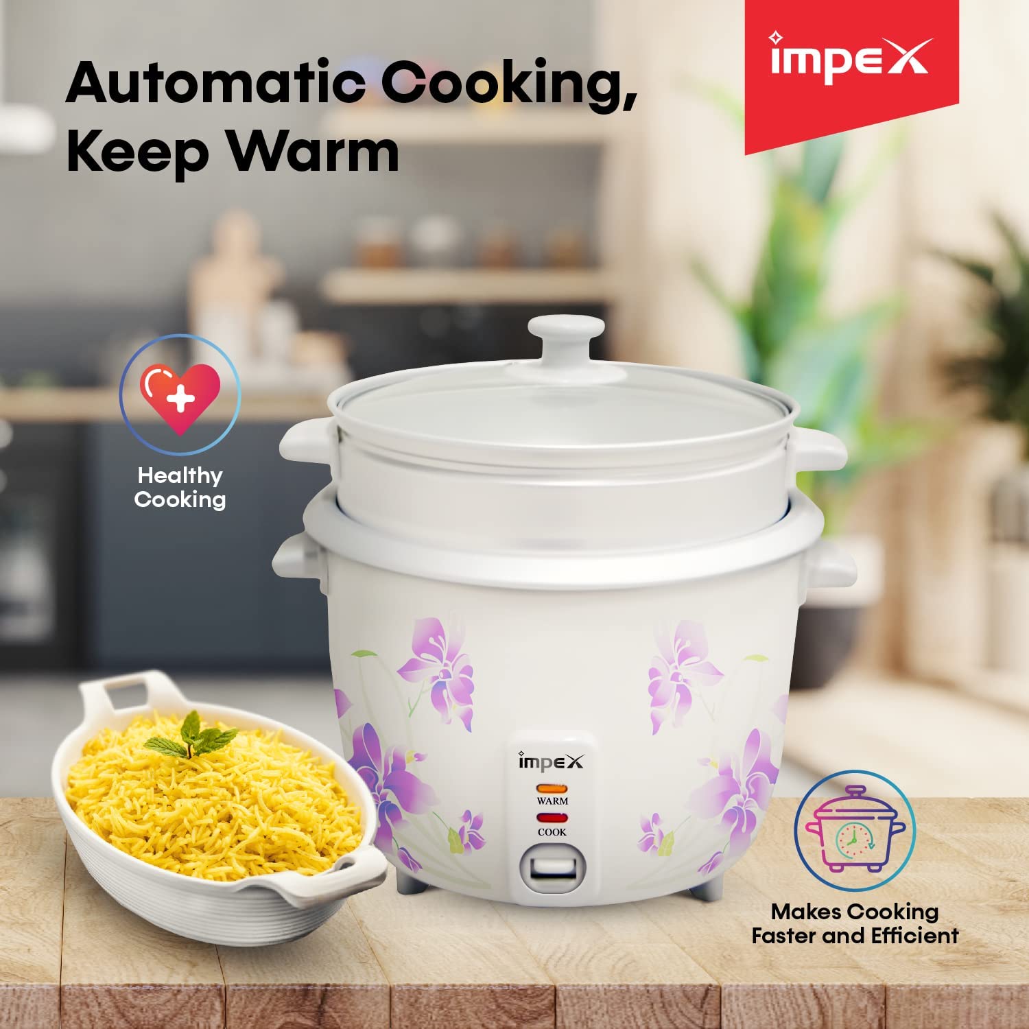 Impex RC 2802 500 Watts 1.5 Litre Automatic Electric Rice Cooker