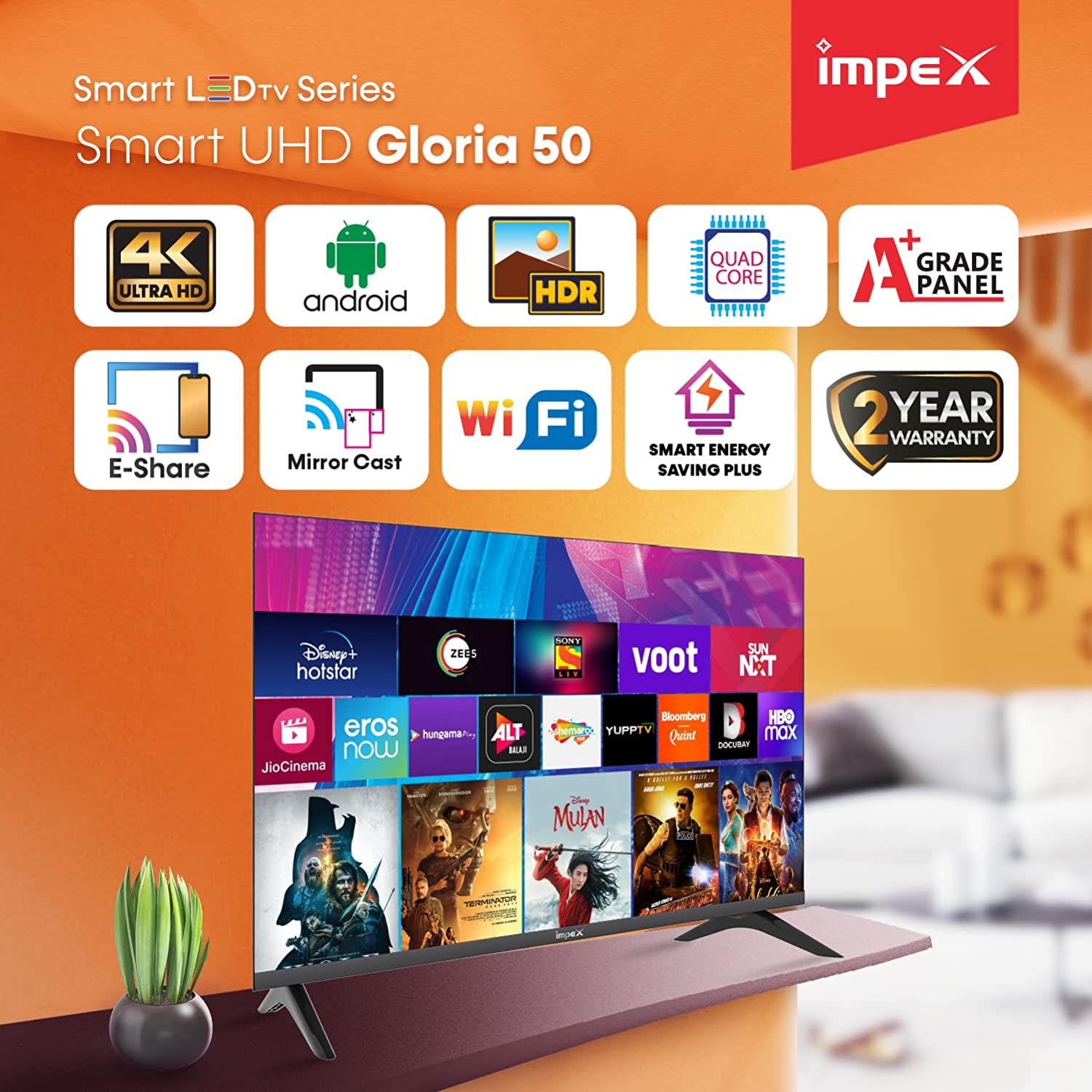 Impex Gloria 50 Smart 50" 4K UHD Smart TV