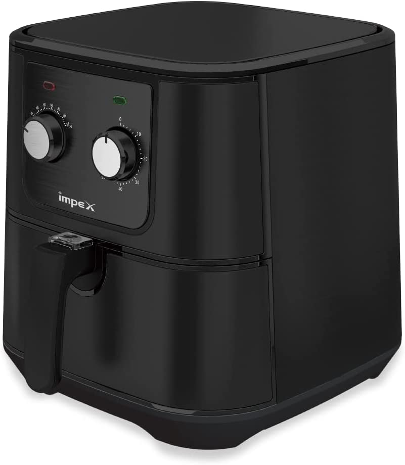 IMPEX 6L Mechanical Air Fryer - 6L Big Pot, 5.8L Non-Stick Frying Basket