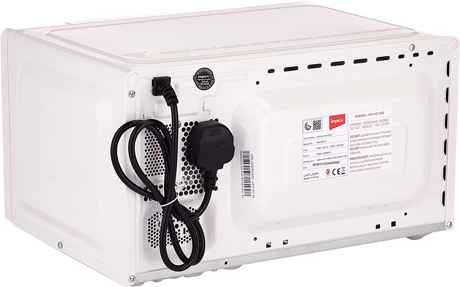 Impex MO 8101 20L Digital Mircrowave Oven with Clock Cooking End Signal Child