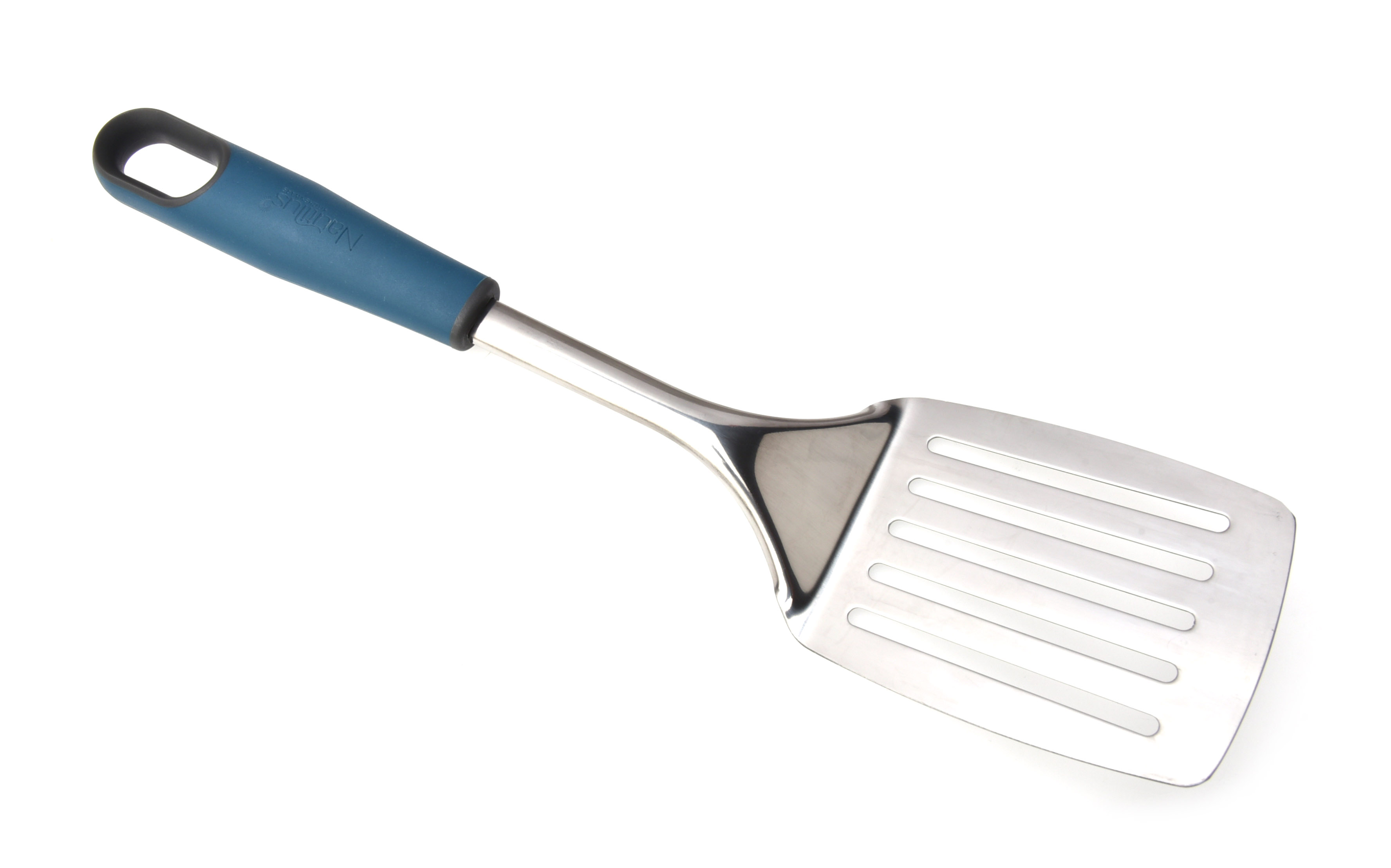 Soft Touch Handle SS Slotted Turner Blue/Grey Color 33X7.8X2.5 Cm