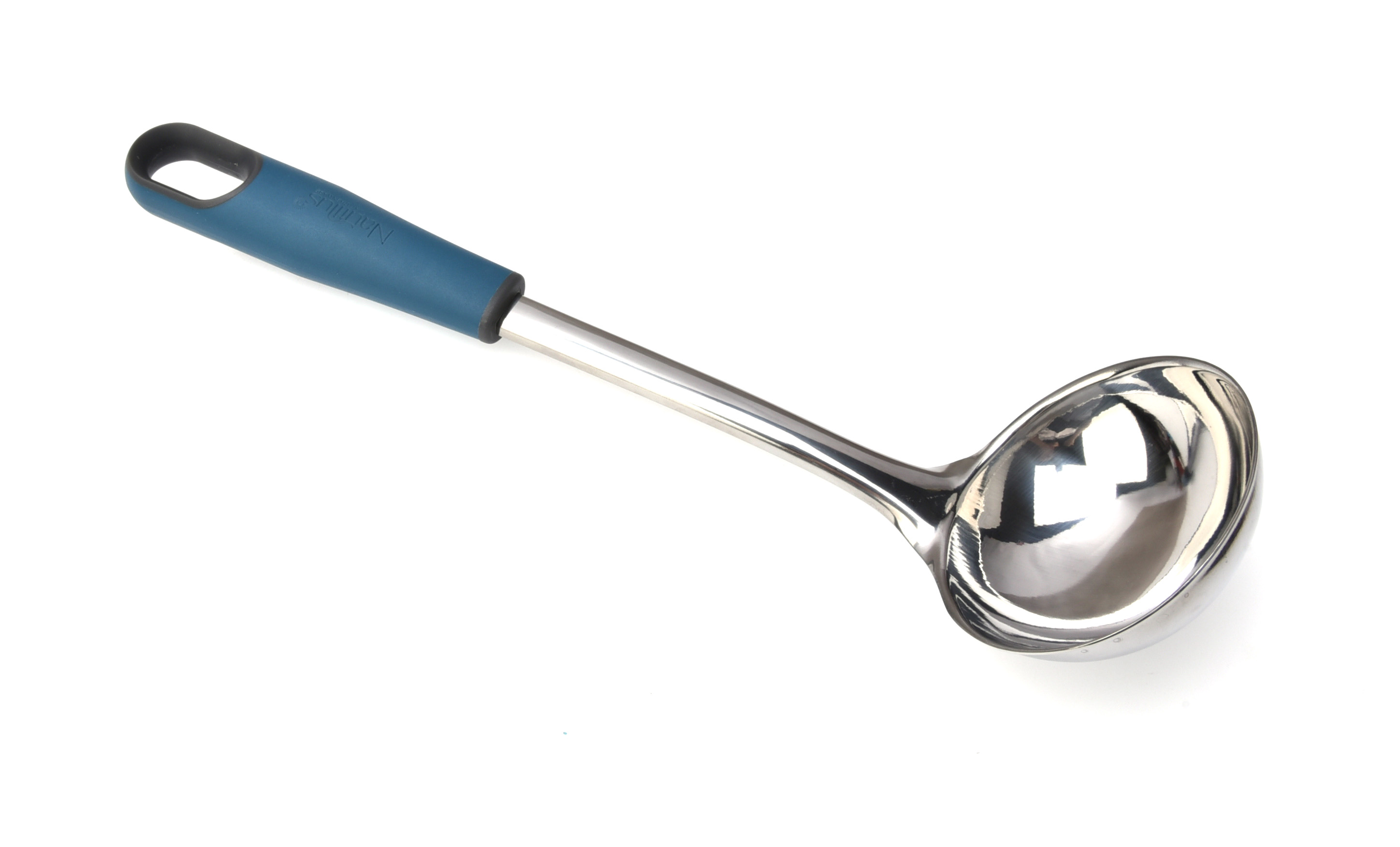 Soft Touch Handle SS Ladle Blue/Grey Color 29X8.7X6.8 Cm