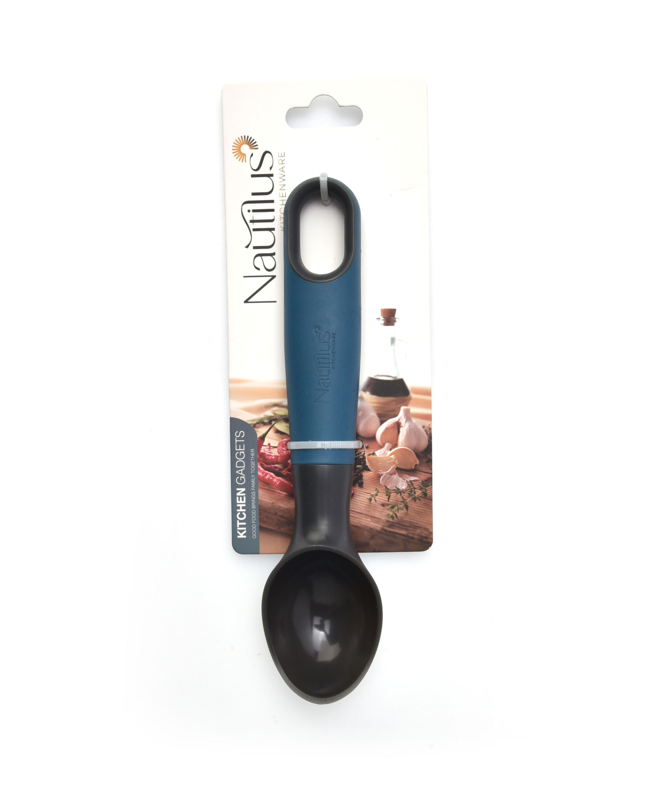 Soft Touch Handle Ice Cream Scoop Blue/Grey Color 20.1X4.6X4 Cm