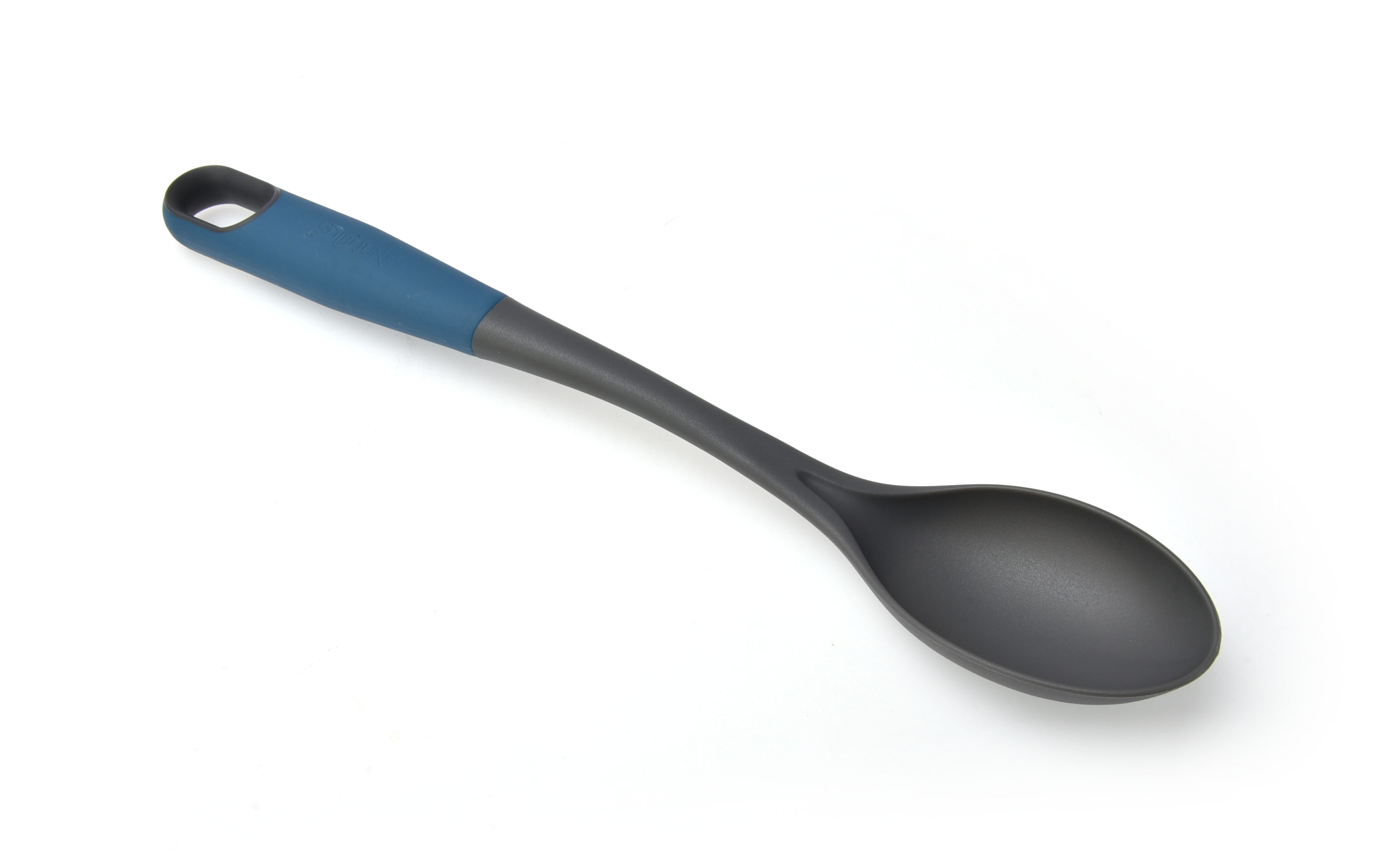 Soft Touch Handle Nylon Serving Spoon Blue/Grey Color 34.5X6X3.5 Cm