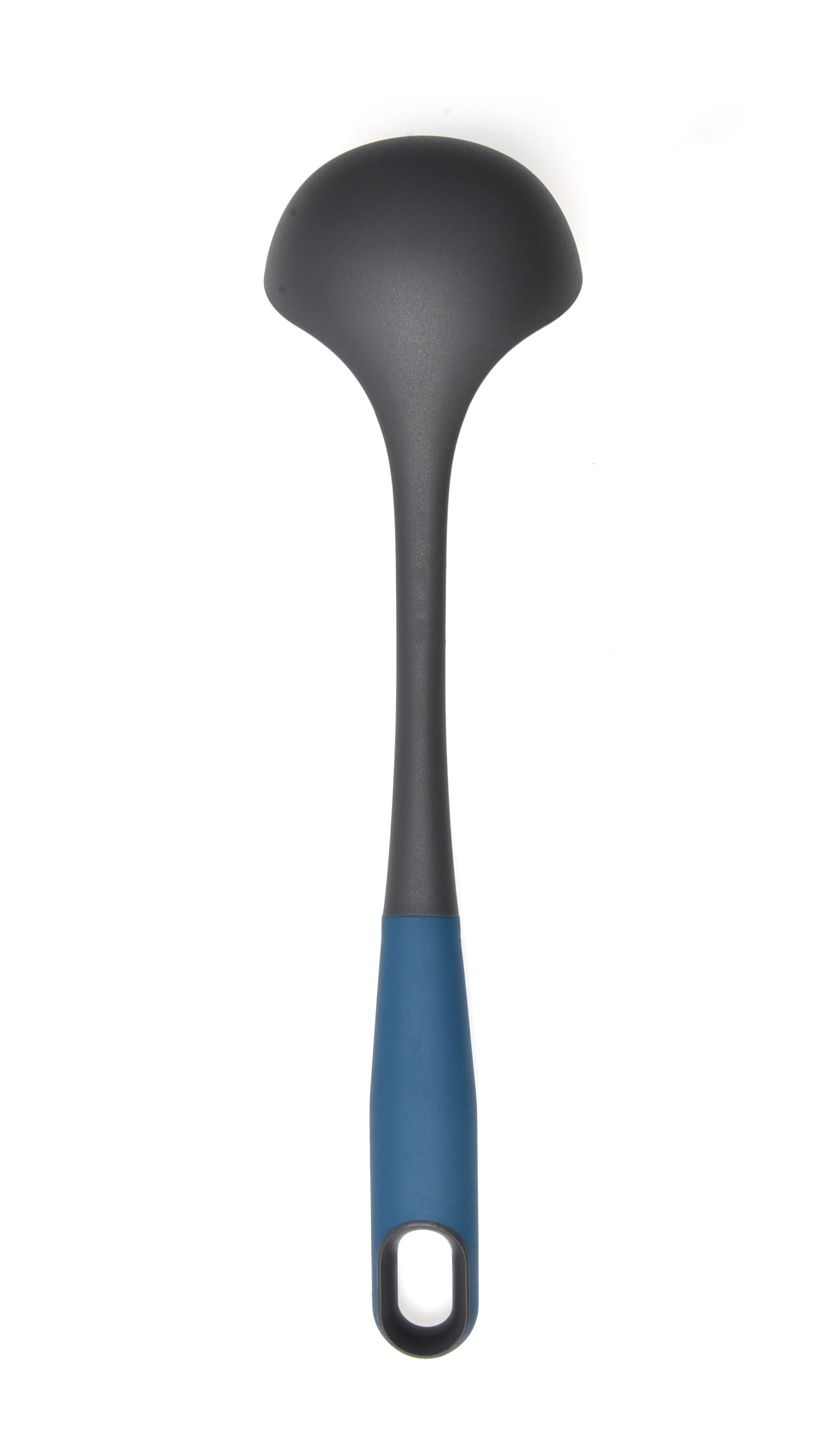 Soft Touch Handle Nylon Ladle Blue/Grey Color 34X9X7 Cm