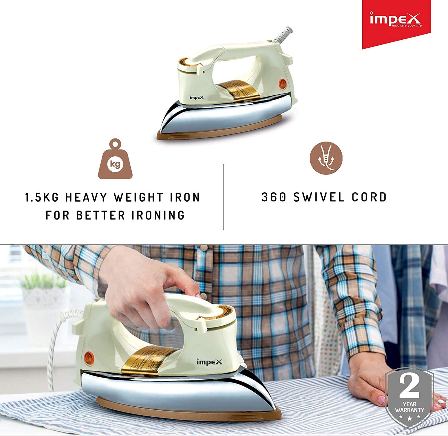 Impex IB 211 Heavy Duty Dry Iron Box  