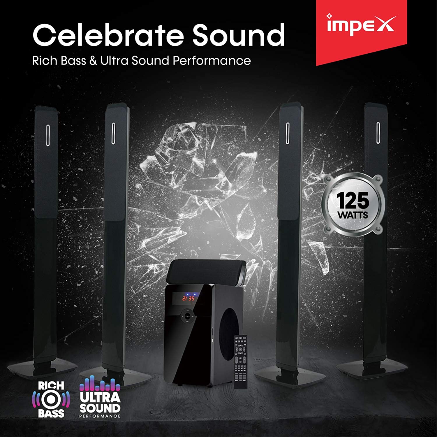 Impex HT 5105 , 5.1 Channel Multimedia Speaker System 