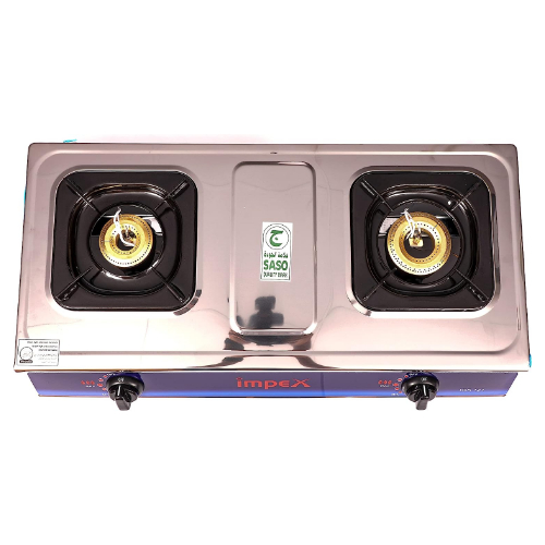 Impex IGS 121 2 Burner LP Gas Stove Stainless Steel Heavy
