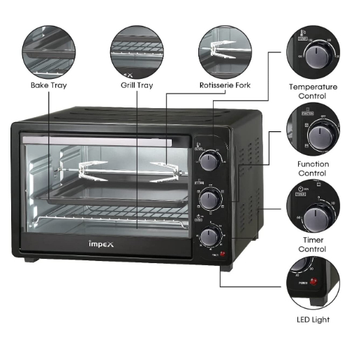 Impex OV 2901 35 Ltr Electric Oven with Rotisserie