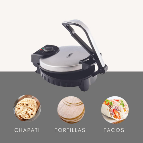 Clikon 8 Inch Non-Stick Flat Bread/Chapatti Maker, Adjustable Temperature Knob