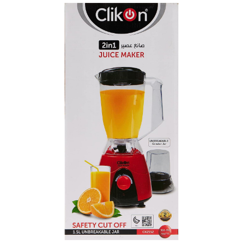 Clikon - 350W 1.5L 3 In 1 Blender, 2 Speed Setting With Pulse Control