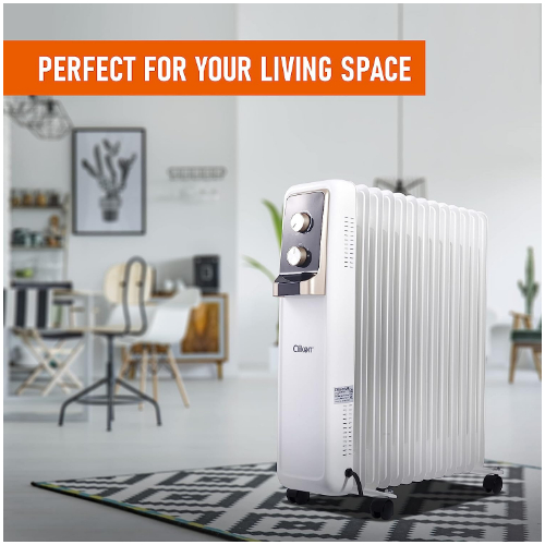 Clikon - 13 Fin Oil Heater with 3 Heat Settings, 2 Operation Switches