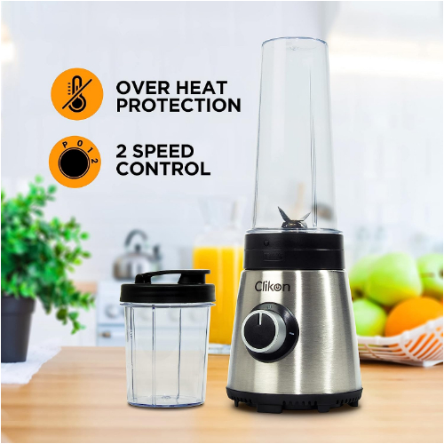 Clikon Smoothie Maker with 600ml and 300ml Bottles, Powerful Copper Motor