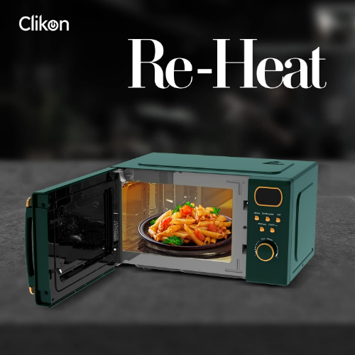 Clikon 22 Liter Retro Microwave Oven with Grill Function, Digital Control