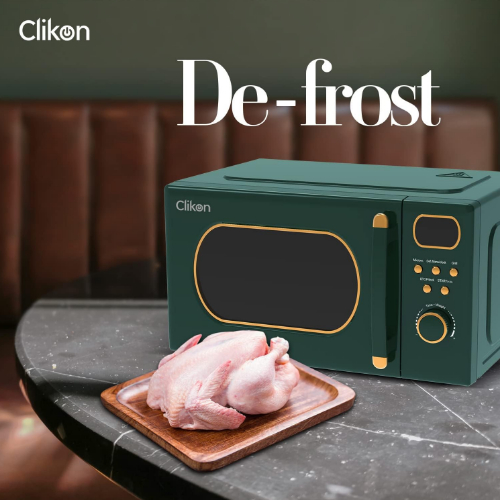Clikon 22 Liter Retro Microwave Oven with Grill Function, Digital Control