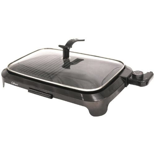Clikon - Non-Stick Coated Grill with Glass Lid, Adjustable Temperature Control