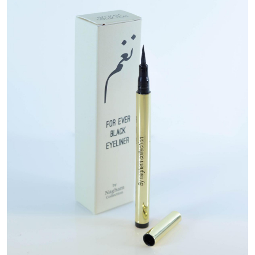 Black eyeliner to line the eyes. Comfortable and easy to apply and long lasting