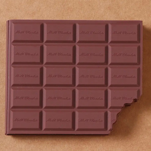 Biscuit Chocolate Kawaii Journal Rectangular whole - Pink Chocolate, White Choco