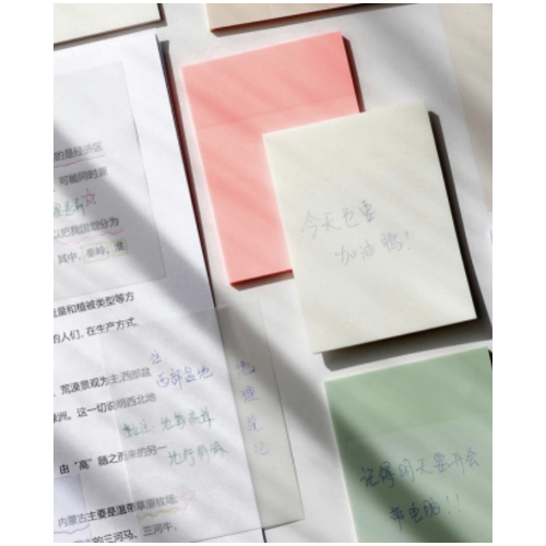 Transparent Sticky Note Pads Waterproof Self-Adhesive Memo Notepad Stationery.