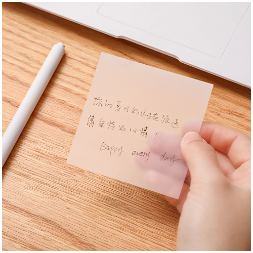 Transparent Sticky Note Pads Waterproof Self-Adhesive Memo Notepad Stationery.