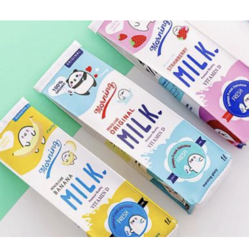 Creative Stationery Milk Carton Shape Pencil Bag.