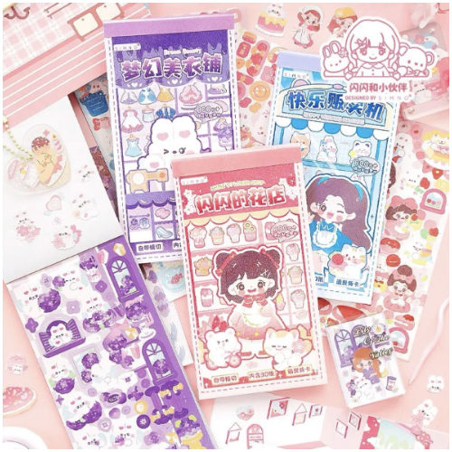 Simno Shanshan Friend Cute Sticker Books Guka Sticker - Purple