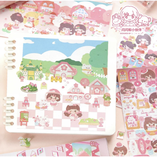 Simno Shanshan Friend Cute Sticker Books Guka Sticker - Purple