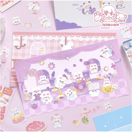 Simno Shanshan Friend Cute Sticker Books Guka Sticker - Purple