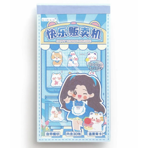 Simno Shanshan Friend Cute Sticker Books Guka Sticker 800+ Stickers - Blue