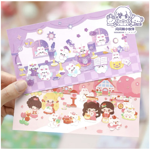 Simno Shanshan Friend Cute Sticker Books Guka Sticker 800+ Stickers - Blue