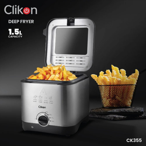 Clikon Air fryer, 1.5L Deep Fryer 1000W, Max Crisp, Air Roast, Bake, Grill