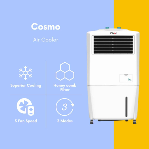 Clikon 27 Litre Air Cooler with Cooling Technology, 3 Swing Modes, 110 Watts