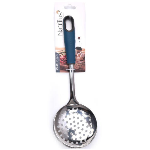 Soft Touch Handle SS Skimmer Blue/Grey Color 32.2X11X5.8 Cm