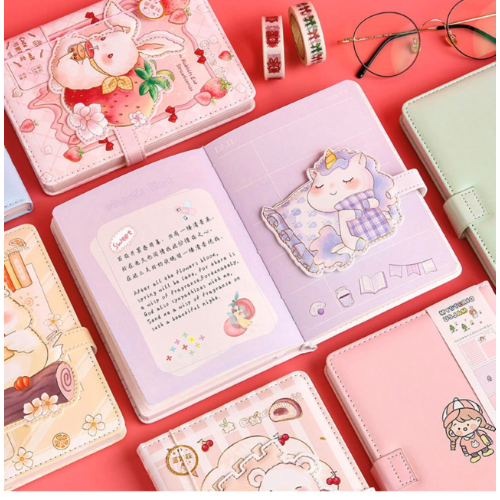 Eco-Friendly Diary Notebook Kawaii Magnetic Button