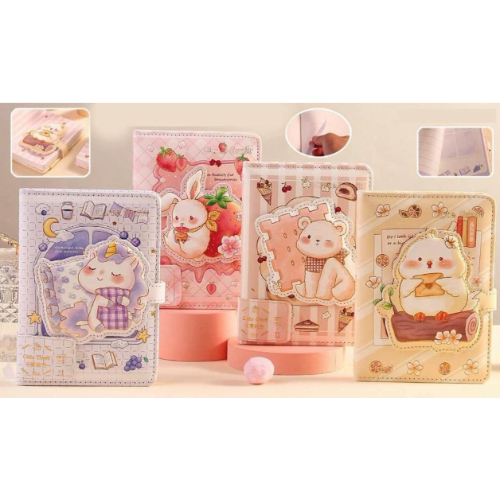 Eco-Friendly Diary Notebook Kawaii Magnetic Button