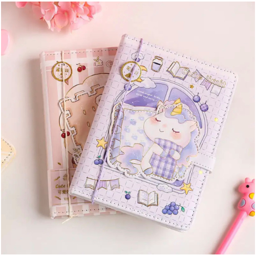 Eco-Friendly Diary Notebook Kawaii Magnetic Button