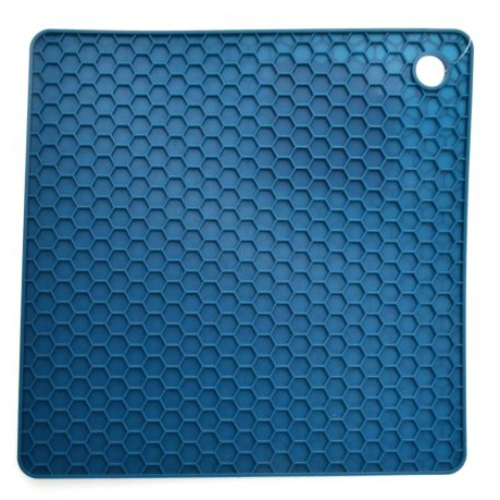 Silicone Square Tablemat Blue Color 17X17X0.6 Cm