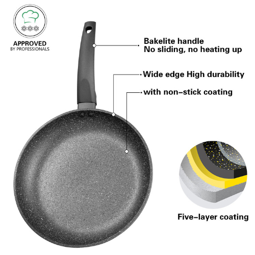 Fissman Frying Pan Grey Stone 20x4.0cm (Aluminum With Non-Stick Coating)