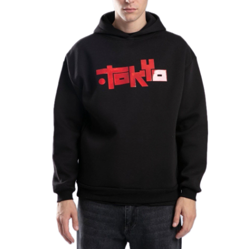 IAM TOKYO Hoodie ,made of cotton , side pockets at the hip