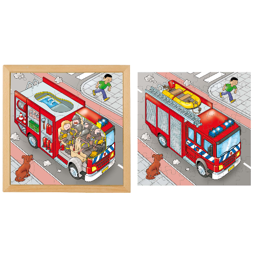 Educo 2 Layer Puzzle fire Engine