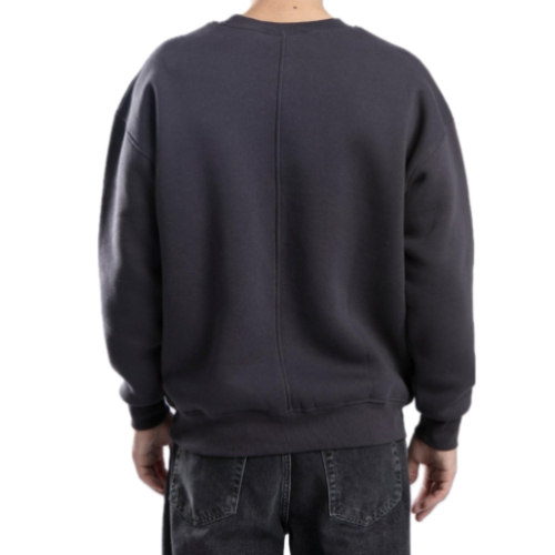 Iam Plain sweatshirt , solid color , turtleneck long sleeves, ribbed cuffs, Dark