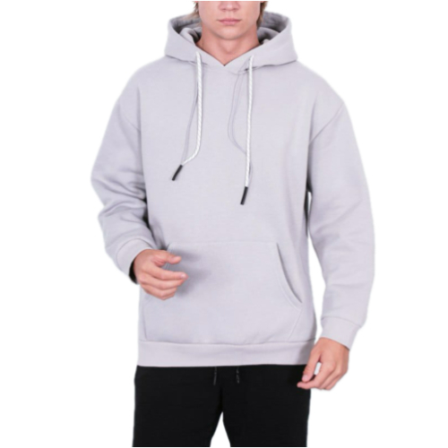 IAM Hoodies oversized , ribbed cuffs and hem , cotton blend, Light grey
