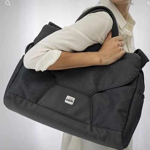 Celine Diaper Bag With External Storage Pockets, Dark Grey